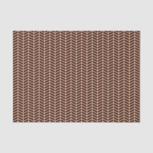 De Seda Papel Chevron - Branco sobre o Marrom
