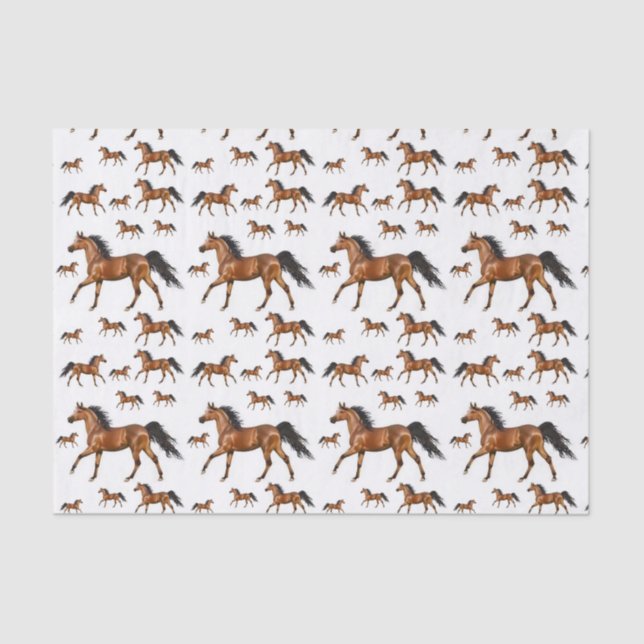 De Seda Papel decorativo para tecidos cavalos (Frente )