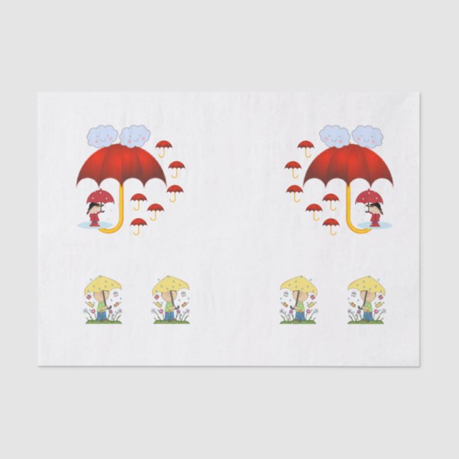 De Seda Papel decorativo para tecidos Chuva (Frente )