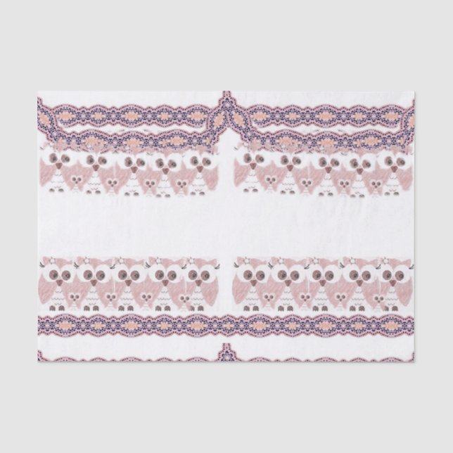 De Seda Papel decorativo para tecidos Coruja (Frente )