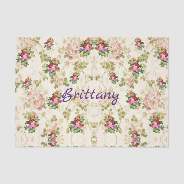 De Seda Papel decorativo para tecidos florais (Frente )