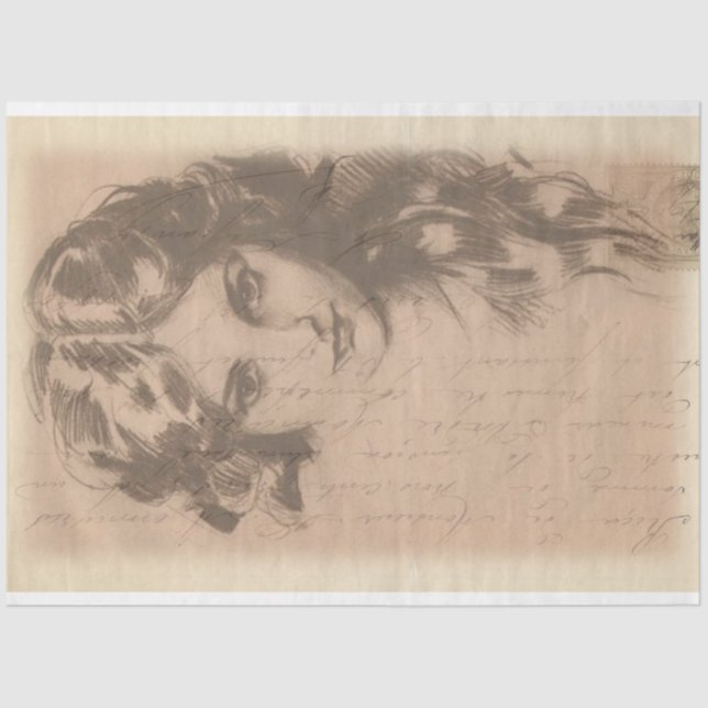 De Seda Papel Decouapge do Esboço (Frente )