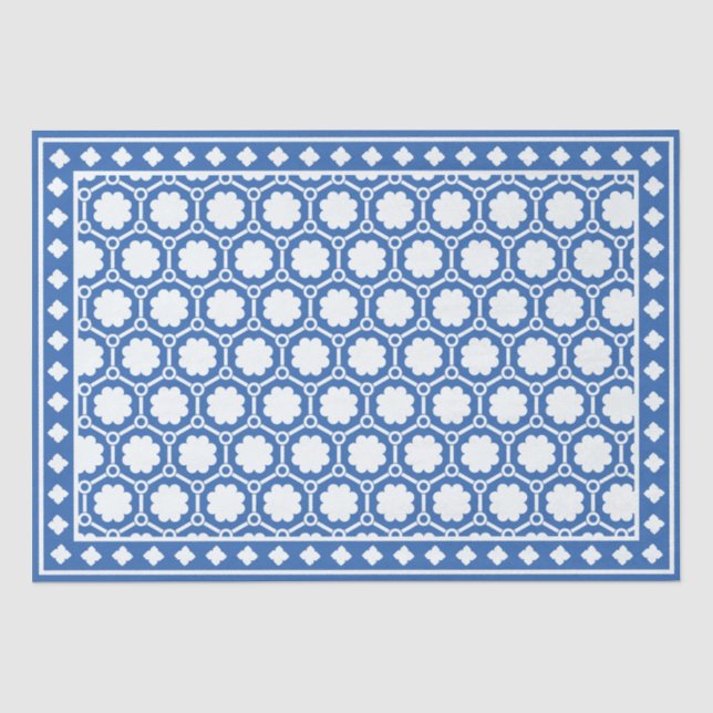 De Seda Papel Decoupage Azul Brilhante Moderno com Revesti (Frente )