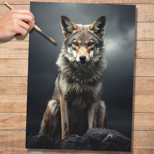 De Seda Papel Decoupage Coyote 3