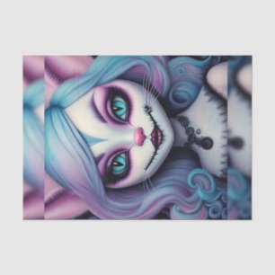 De Seda Papel Decoupage da Garota Gata Cheshire
