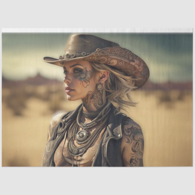 De Seda Papel Decoupage da Garra-Vaca | Oeste (Frente )