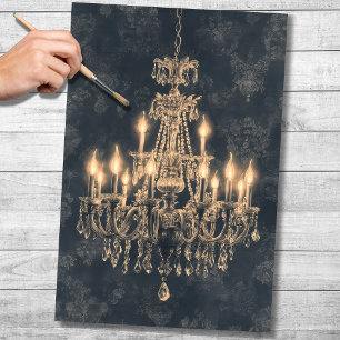 De Seda Papel Decoupage do Chandelier