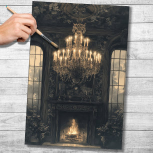 De Seda Papel Decoupage do Chandelier