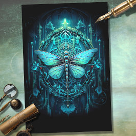 De Seda Papel Decoupage do Dragonfly 2 Gótico