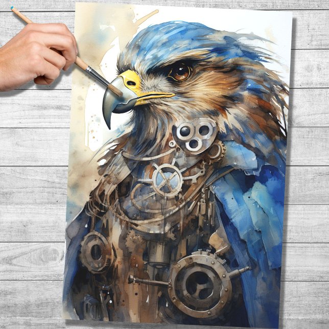 De Seda Papel Decoupage do Falcão Steampunk 4 (Criador carregado)