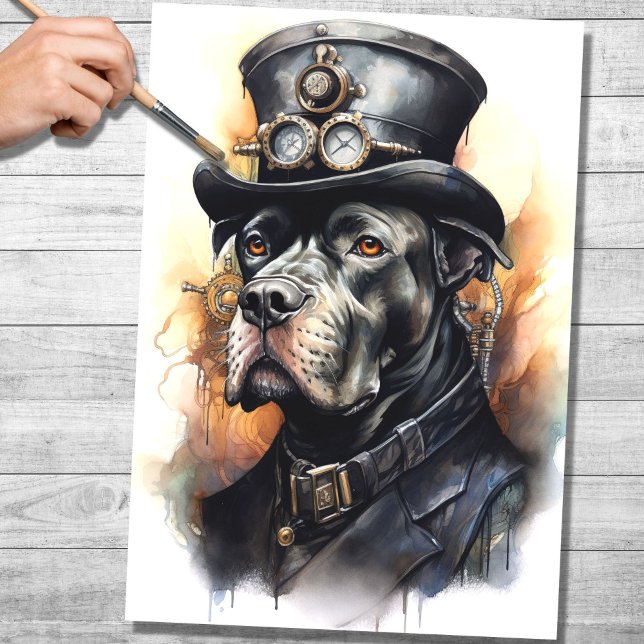 De Seda Papel Decoupage do Steampunk Cane Corso 7 (Criador carregado)
