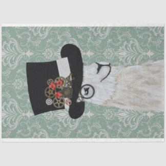 De Seda Papel Decoupage do Steampunk Llama