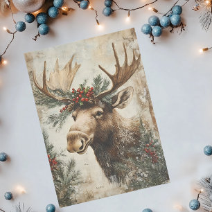 De Seda Papel Decoupage Envelhecido Natal Inverno Alce Ant
