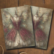 Papel Decoupage Fantasia Fada Vermelho Ballet