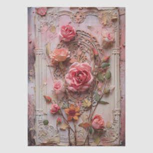 De Seda Papel Decoupage Floral Vintage Grunge Rosa
