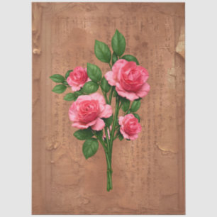 De Seda Papel Decoupage Floral Vintage Grunge Rosa