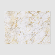 Papel decoupage mármore Branco e Dourado ou Enchim