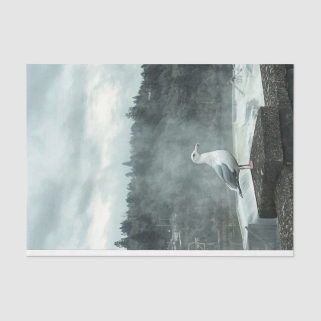 De Seda Papel Decoupage Moody Seagull (Frente )