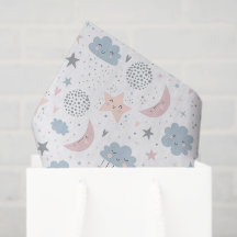 Papel Decoupage Nuvens Lua Estrelas, Celestial