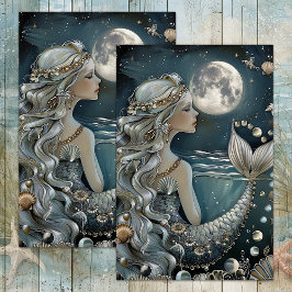 DE SEDA PAPEL DECOUPAGE SEREIA AO LUAR