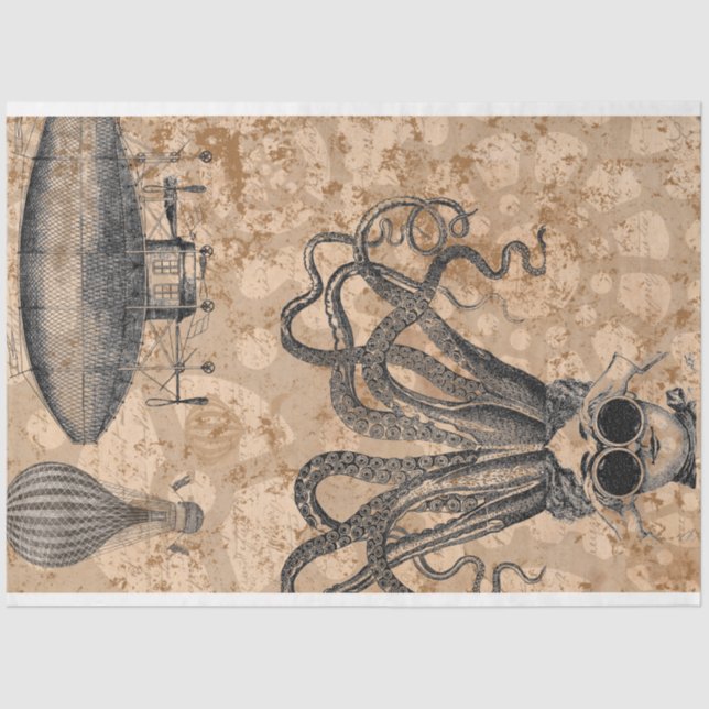 De Seda Papel Decoupage Steampunk (Frente )