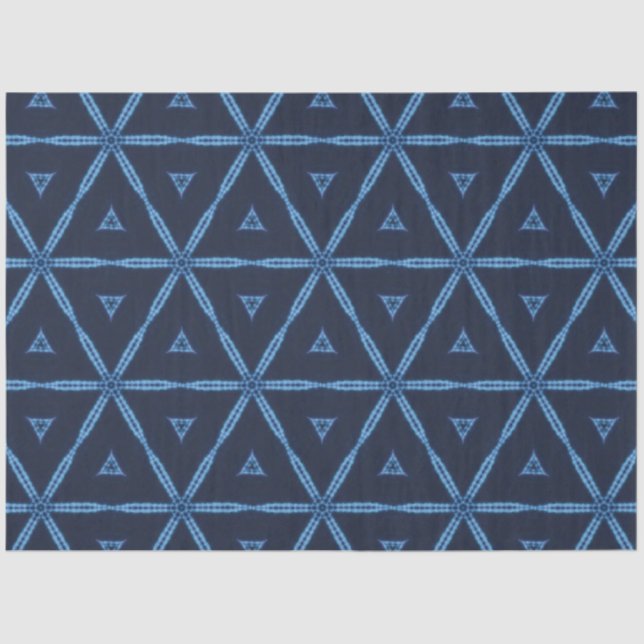 De Seda Papel Decoupage Têxtil Africano Indigo (Frente )