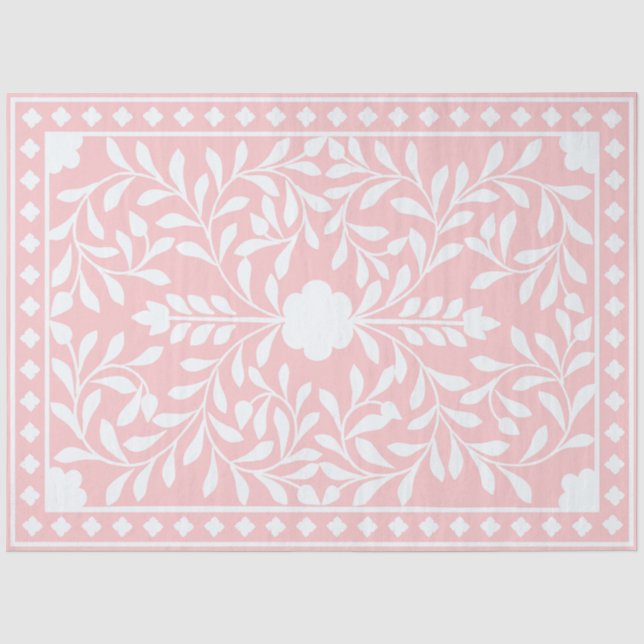 De Seda Papel Decoupage Tradicional Rosa com Incisão em Os (Frente )