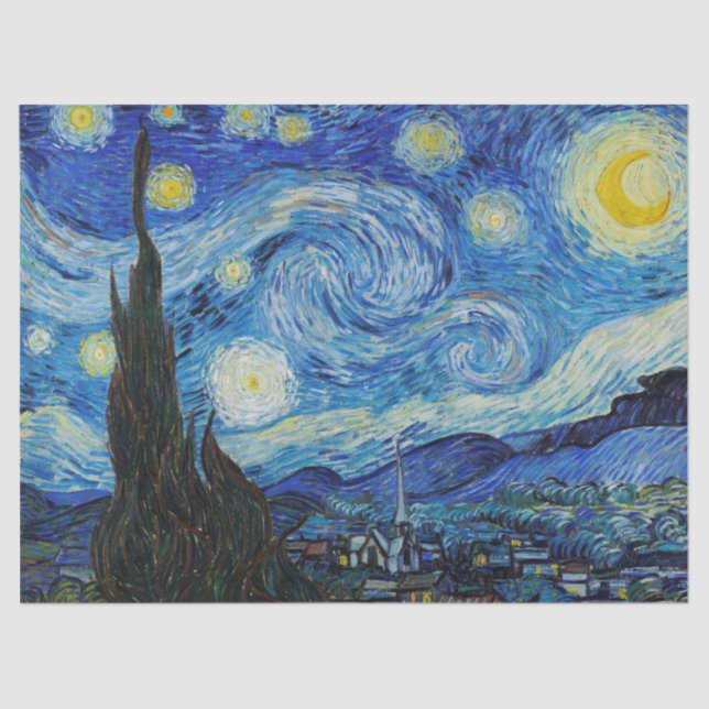 DE SEDA PAPEL DOS TECIDOS: VINCENT VAN GOGH : STARRY NIGHT (Frente )