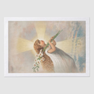 DE SEDA PAPEL DOS TECIDOS: VINTAGE ANGEL E LILIES