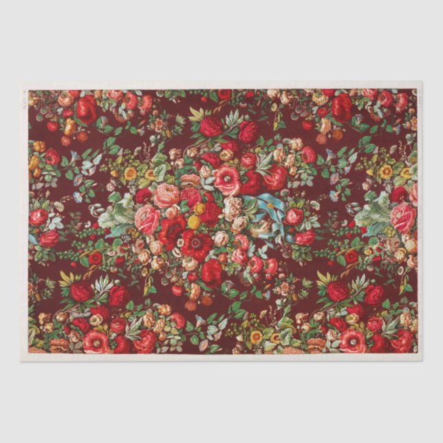 DE SEDA PAPEL DOS TECIDOS: VINTAGE CHINTZ PADRÃO (Frente )