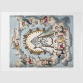 DE SEDA PAPEL DOS TECIDOS: VIRGEM E CRIANÇA COM ÂNGULOS