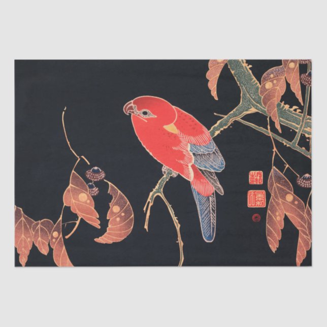 DE SEDA PAPEL DOS TECIDOS: WOODBLOCK JAPONÊS (Frente )