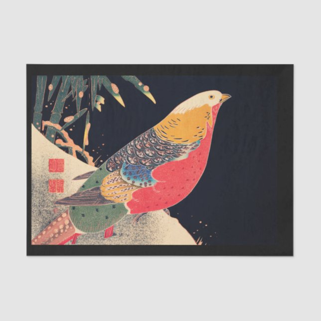 DE SEDA PAPEL DOS TECIDOS: WOODBLOCK JAPONÊS (Frente )