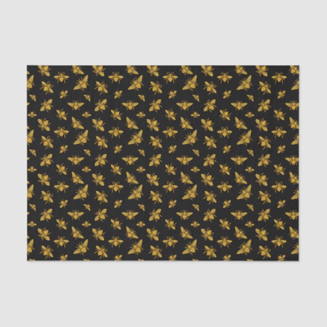 De Seda Papel Dourado no Tecido das Abelhas (Frente )