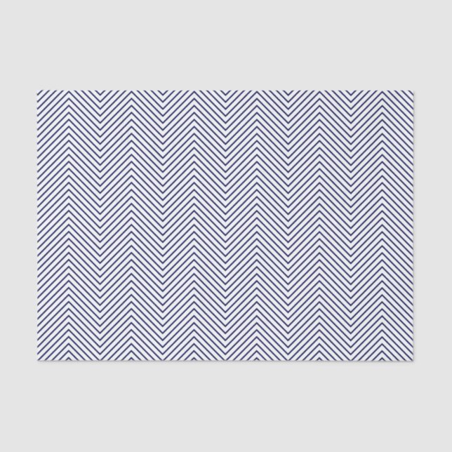 De Seda Papel em Tecido da Linha Chevron - Marinho Azul em (Frente )