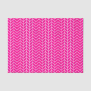 De Seda Papel em Teclado Chevron - Branco em Rosa Quente