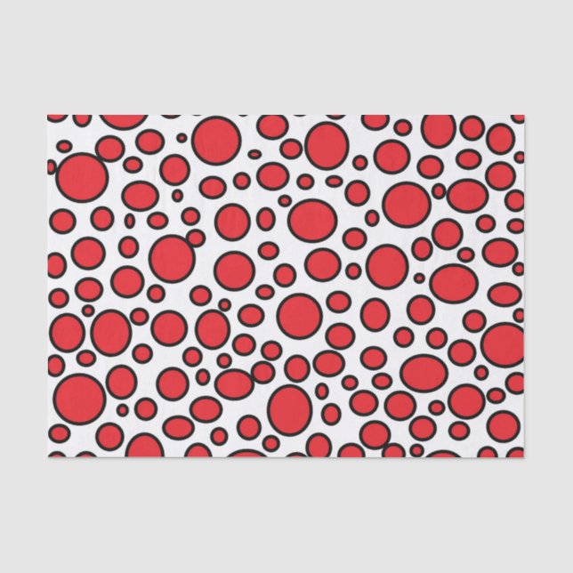 De Seda Papel em Teclado das Bolinhas Vermelhas e Pretas (Frente )