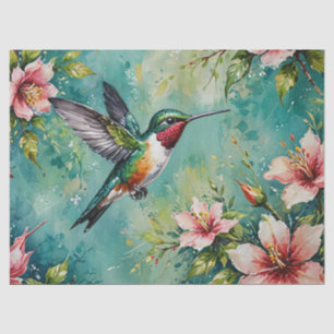 De Seda Papel Floral Beija-flor 