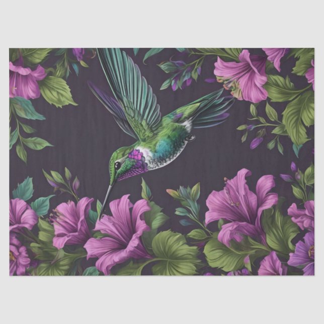 De Seda Papel Floral Beija-flor  (Frente )