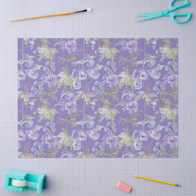 De Seda Papel Floral Lavanda Aquarela (Arte )