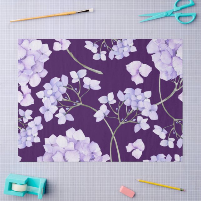 De Seda Papel Floral Lavanda Aquarela (Arte )