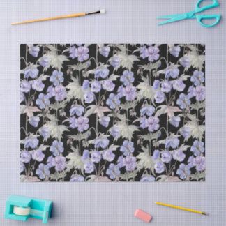 De Seda Papel Floral Lavanda Aquarela
