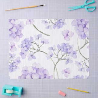 De Seda Papel Floral Lavanda Aquarela