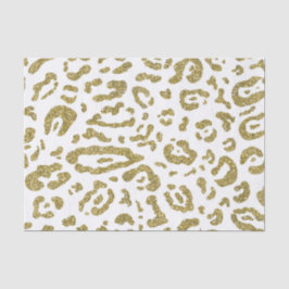 De Seda Papel Glitter Dourado Onça Leopardo Animal