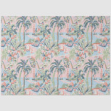 Papel Higiênico Blush Tropical Toile, Palmeiras e 