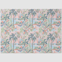 De Seda Papel Higiênico Blush Tropical Toile, Palmeiras e 