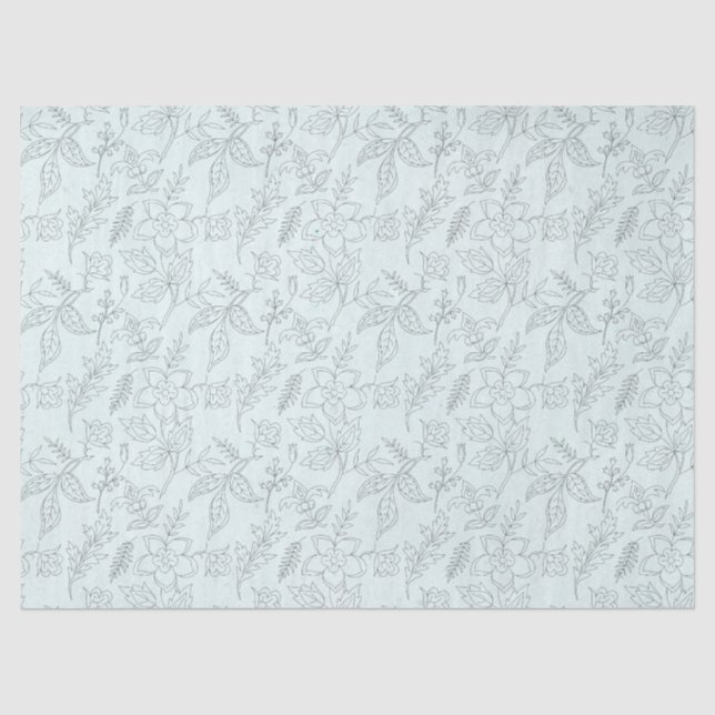 De Seda Papel Higiênico Design Série Floral Turquesa 6 (Frente )