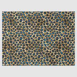 De Seda Papel Higiênico Série Leopardo Azul e Dourado Desi