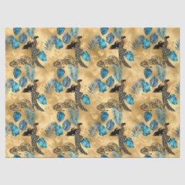 De Seda Papel Higiênico Série Leopardo Azul e Dourado Desi