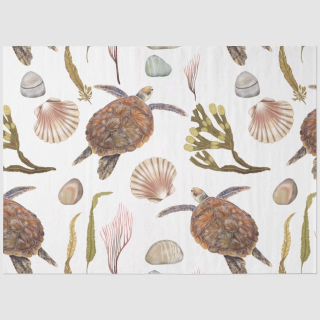 De Seda Papel Higiênico Série Vida Marinha Design 22 (Frente )